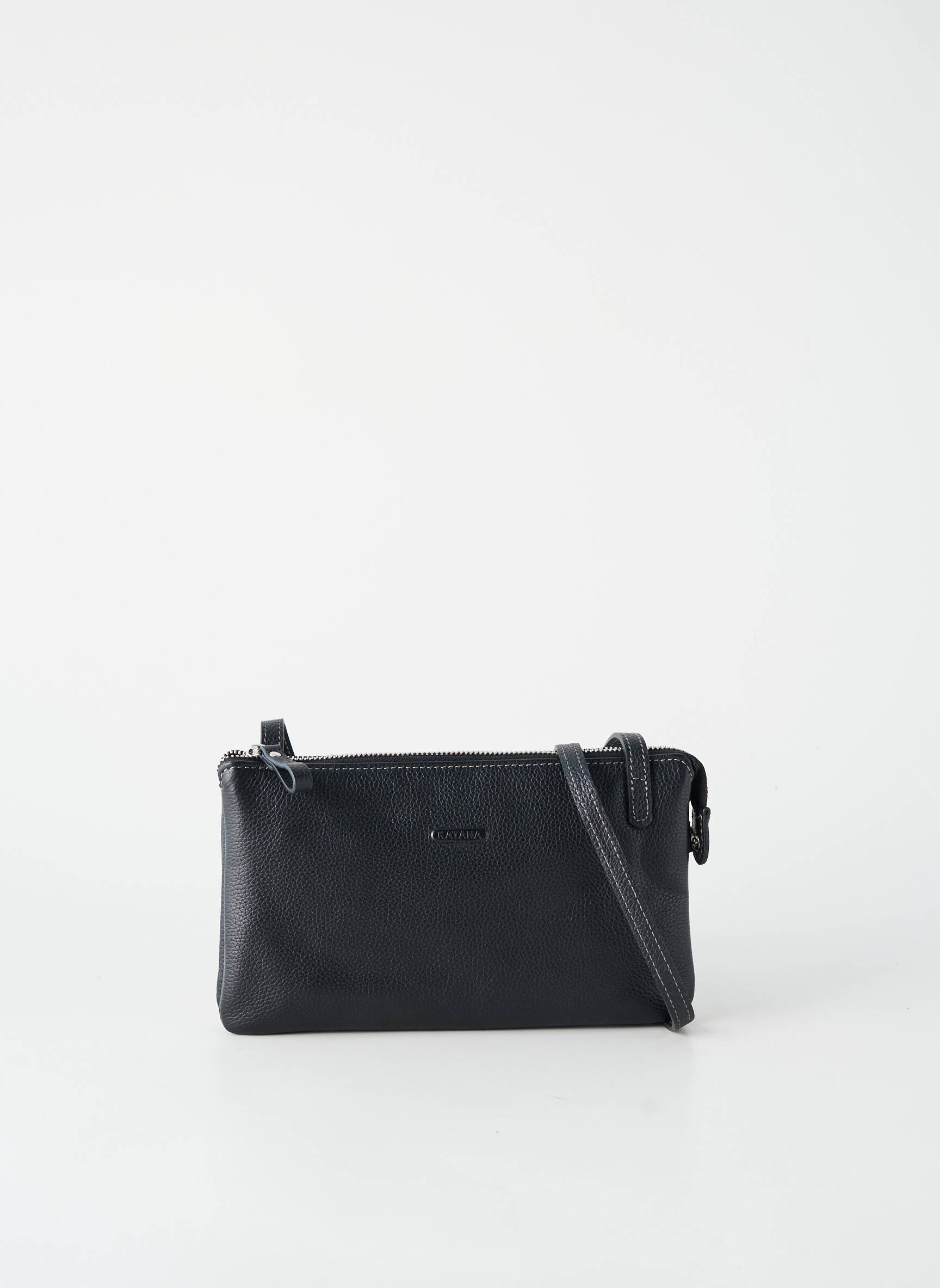 Sac fermeture zippée forme rectangulaire noir KATANA femme