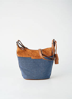 Sac multipoches forme rectangulaire bleu PATRICK BLANC femme
