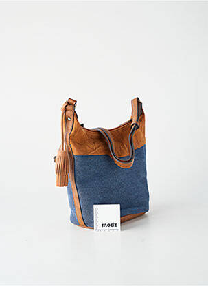 Sac multipoches forme rectangulaire bleu PATRICK BLANC femme