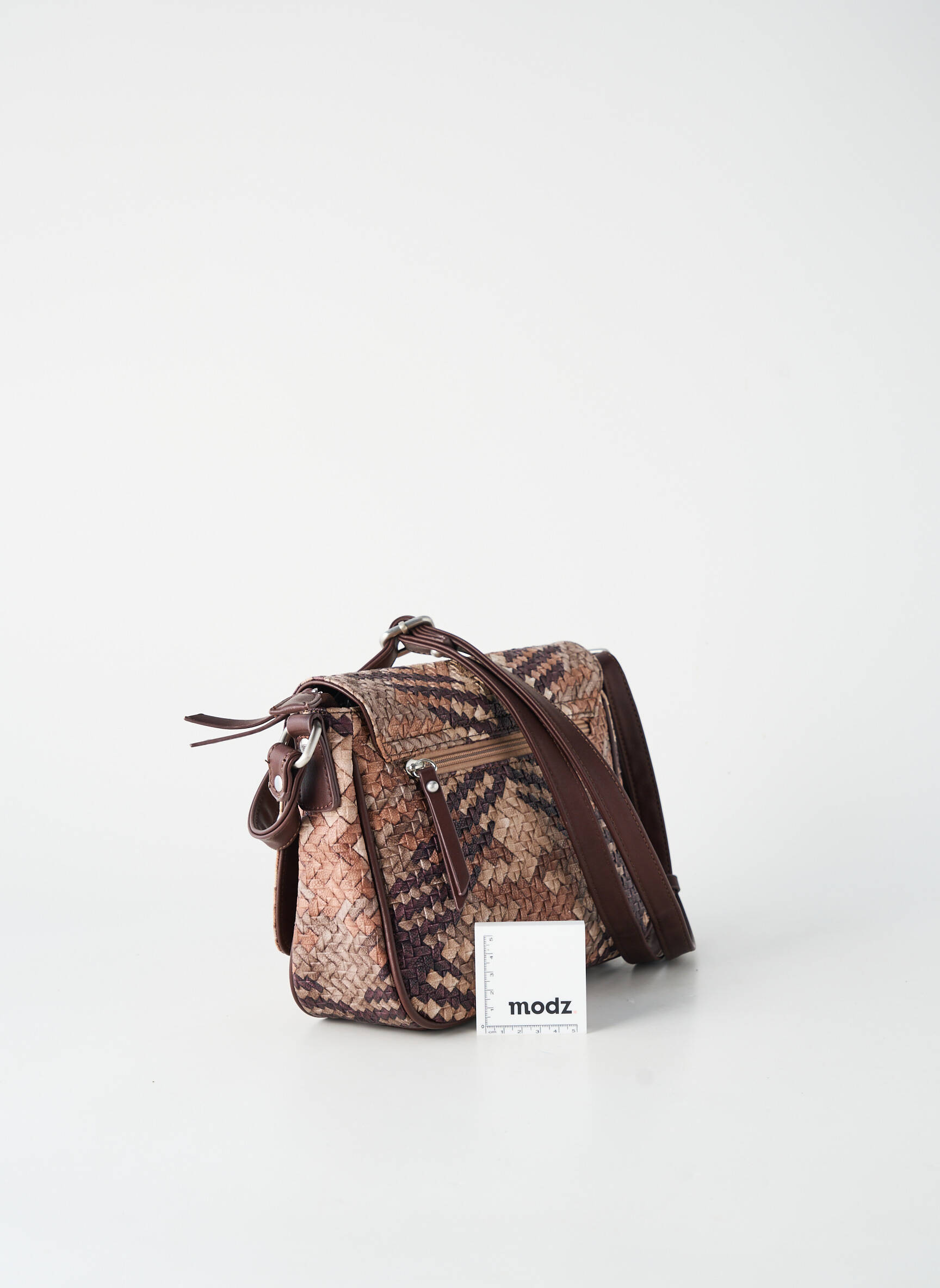 Sac multipoches forme rectangulaire marron FUCHSIA femme