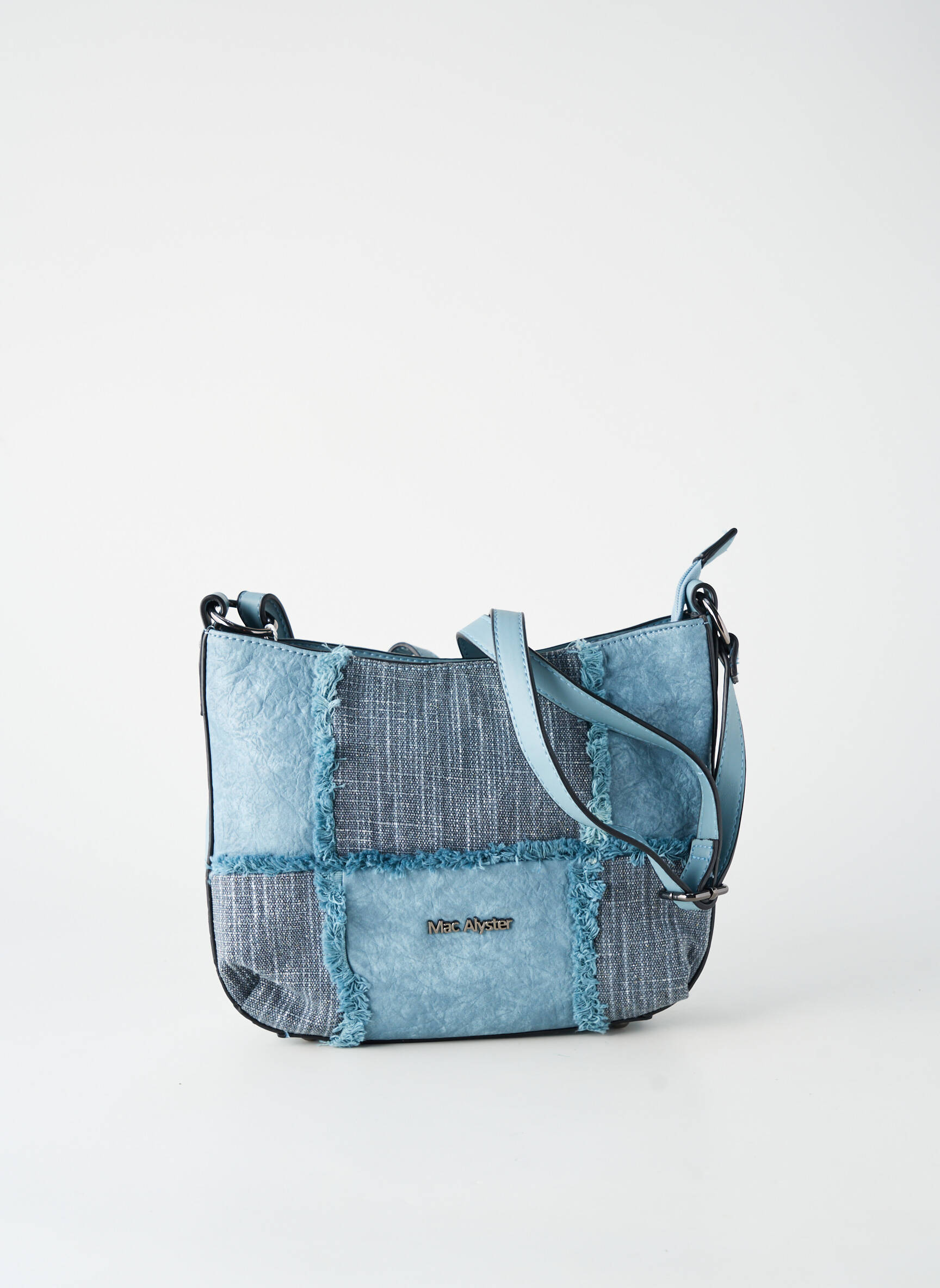 Sac multipoches forme rectangulaire bleu MAC ALYSTER femme