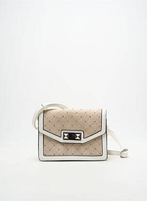 Sac multipoches forme rectangulaire beige FUCHSIA femme