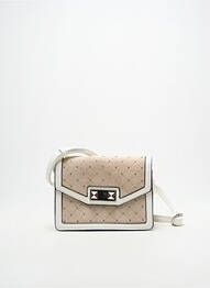 Sac multipoches forme rectangulaire beige FUCHSIA femme