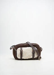 Sac coutures renforcées forme rectangulaire marron FUCHSIA femme