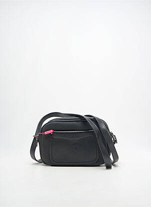 Sac multipoches forme rectangulaire noir FUCHSIA femme