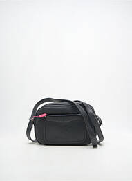 Sac multipoches forme rectangulaire noir FUCHSIA femme