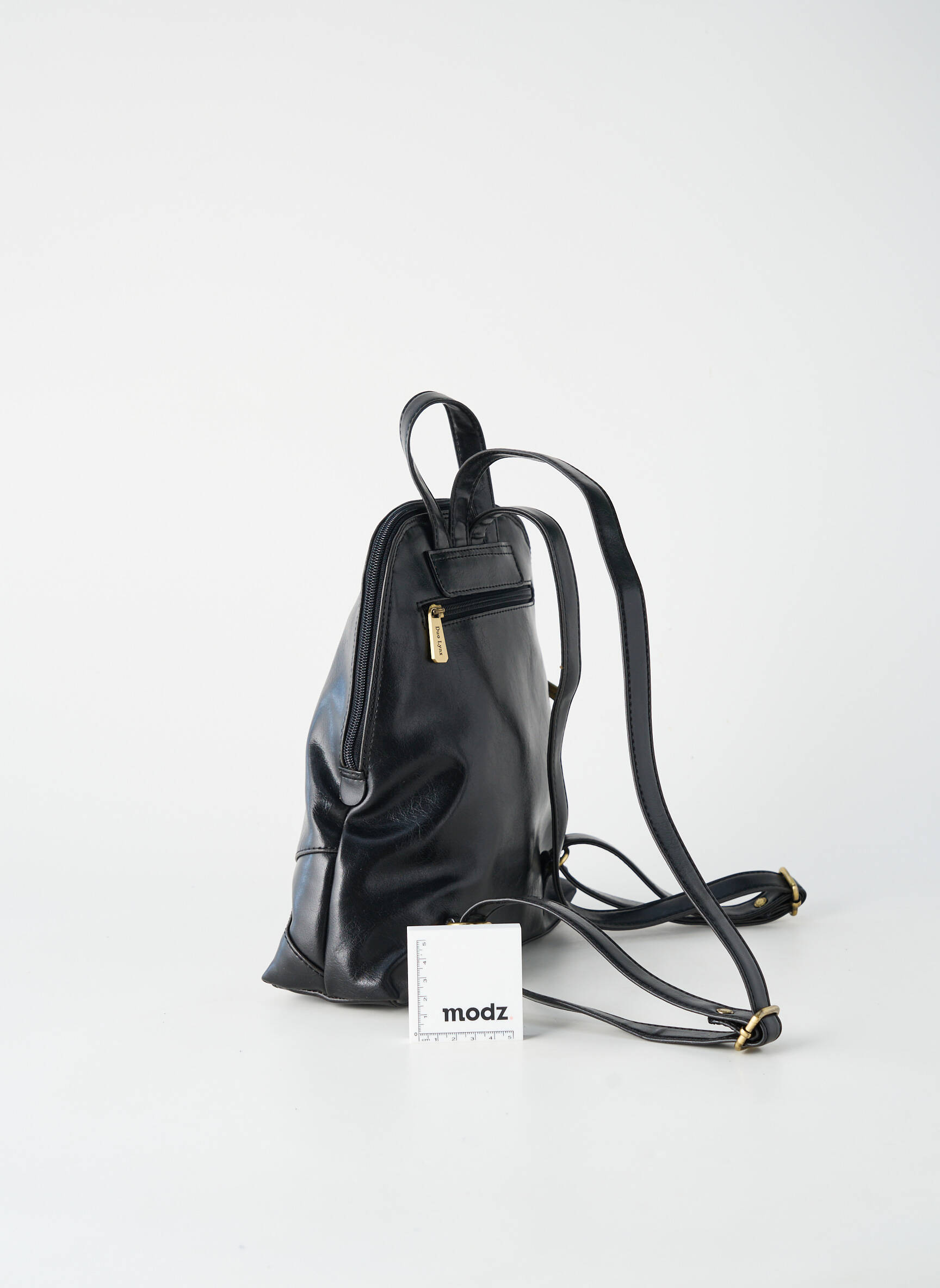 Sac à dos tissage simili-cuir noir DUOLYNX femme