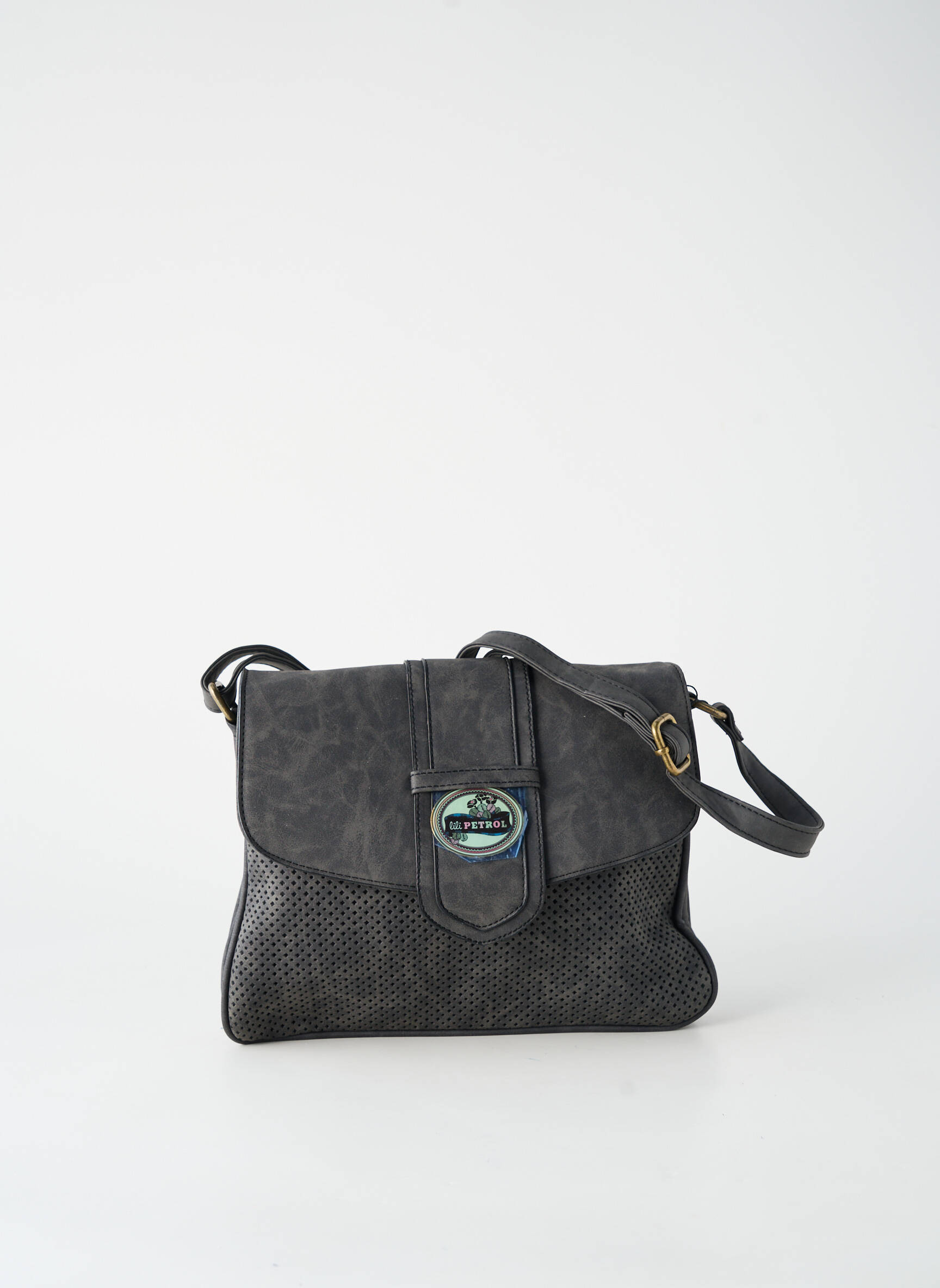 Sac multipoches forme rectangulaire gris LILI PETROL femme