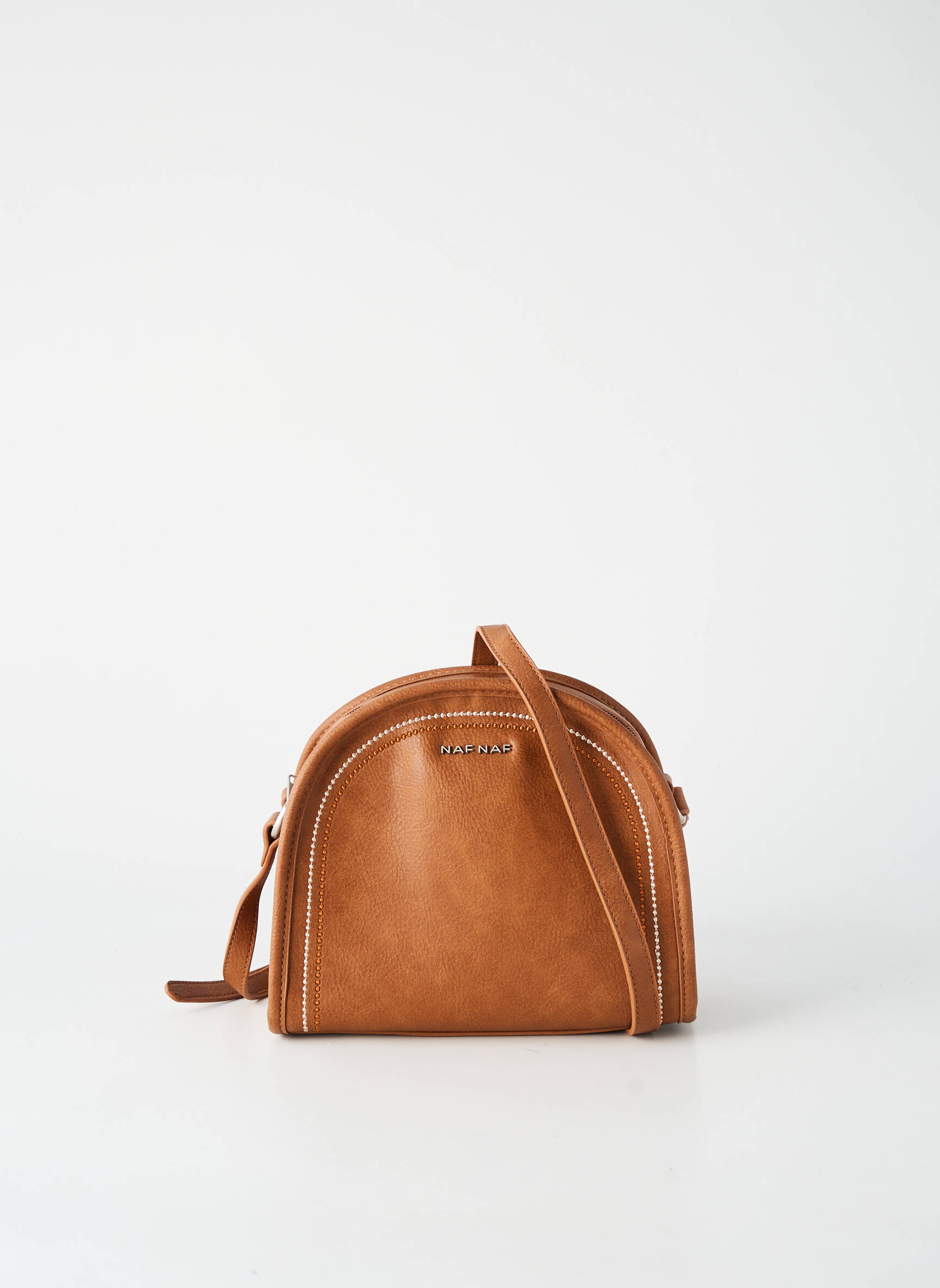 Sac multipoches forme rectangulaire marron NAF NAF femme
