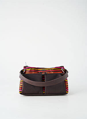 Sac fermeture zippée forme rectangulaire marron TEXIER femme