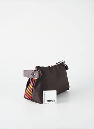 Sac fermeture zippée forme rectangulaire marron TEXIER femme