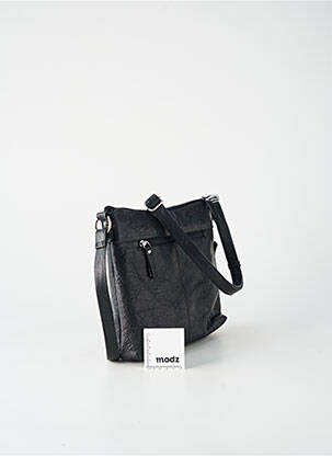 Sac multipoches forme carré noir PATRICK BLANC femme