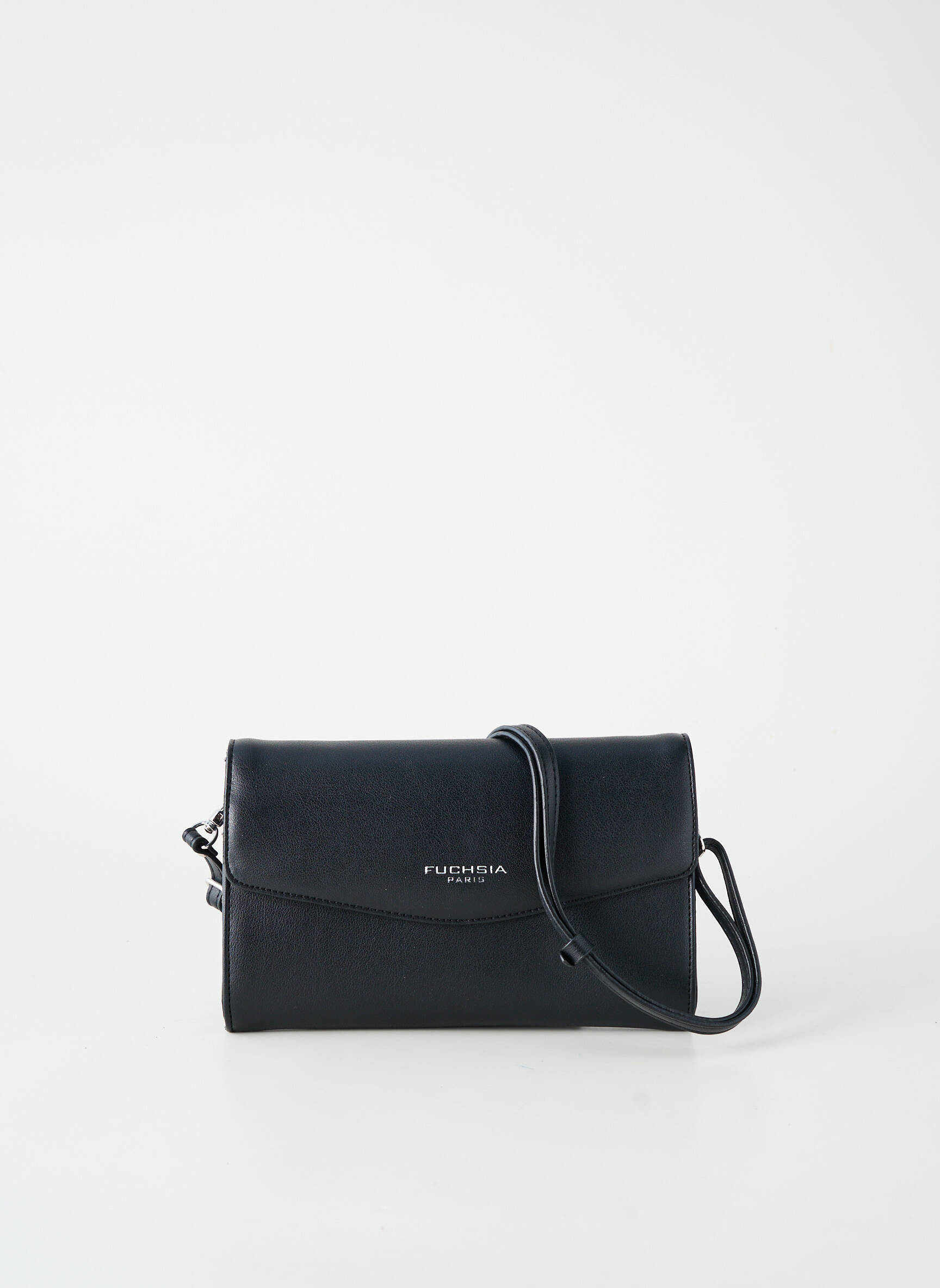 Sac multipoches forme rectangulaire noir FUCHSIA femme