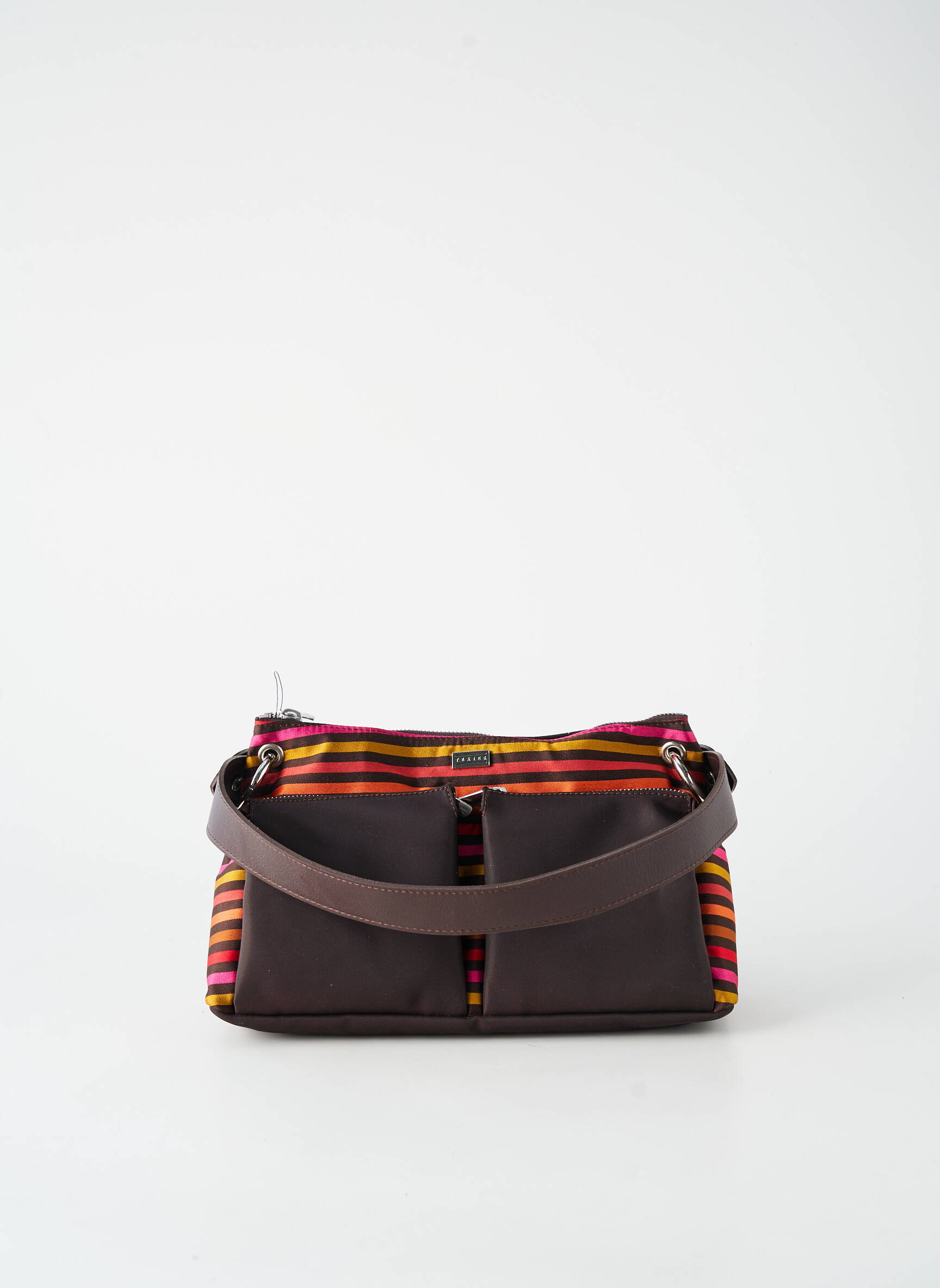 Sac fermeture zippée forme rectangulaire marron TEXIER femme