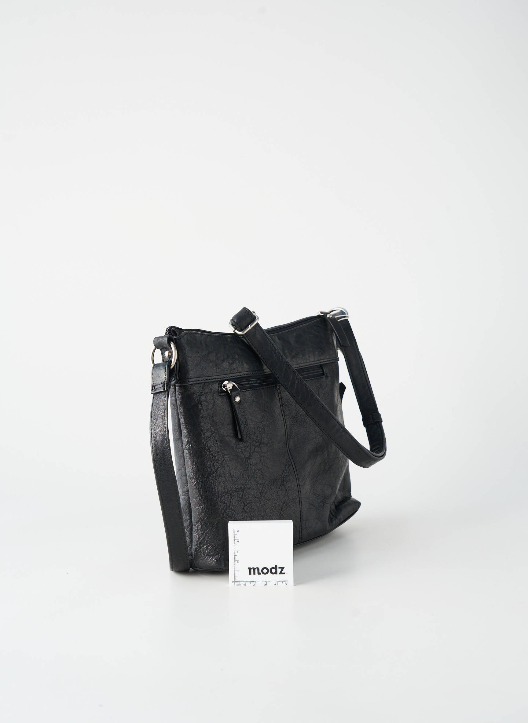 Sac multipoches forme carré noir PATRICK BLANC femme
