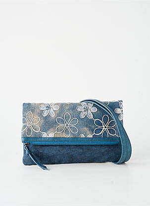 Sac doublure textile forme rectangulaire bleu PATRICK BLANC femme