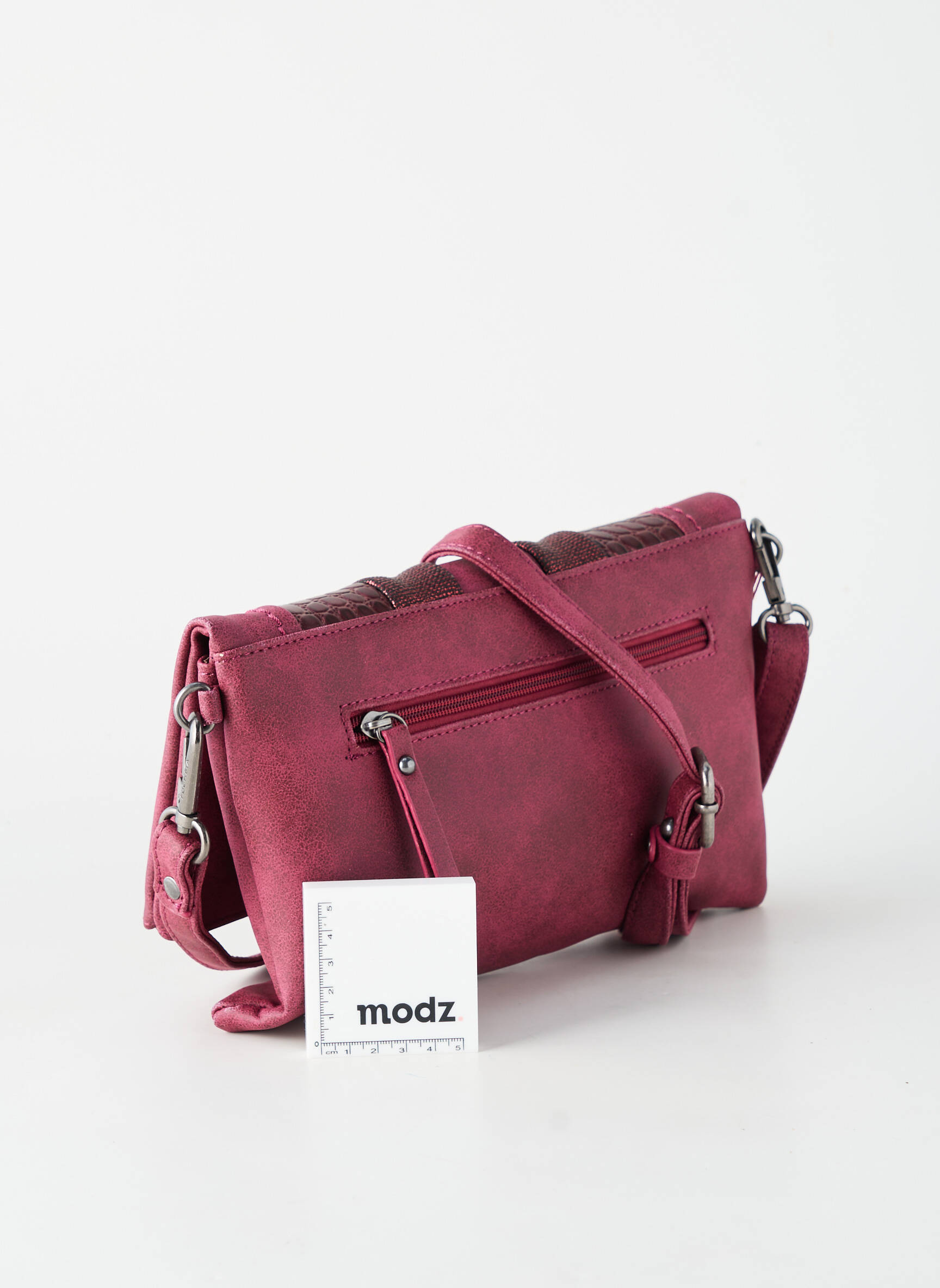 Sac multipoches forme rectangulaire rouge FUCHSIA femme