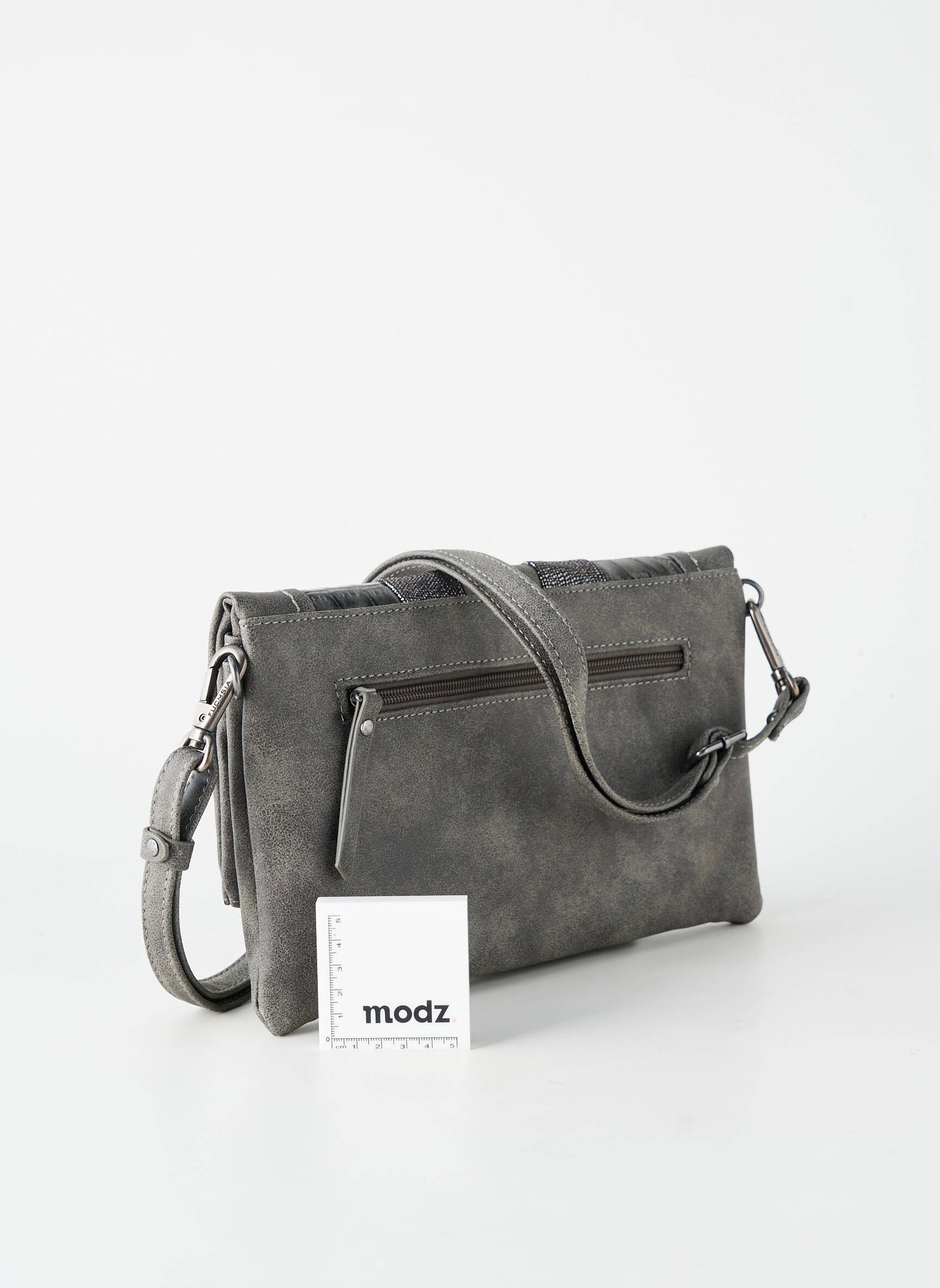 Sac multipoches forme rectangulaire gris FUCHSIA femme