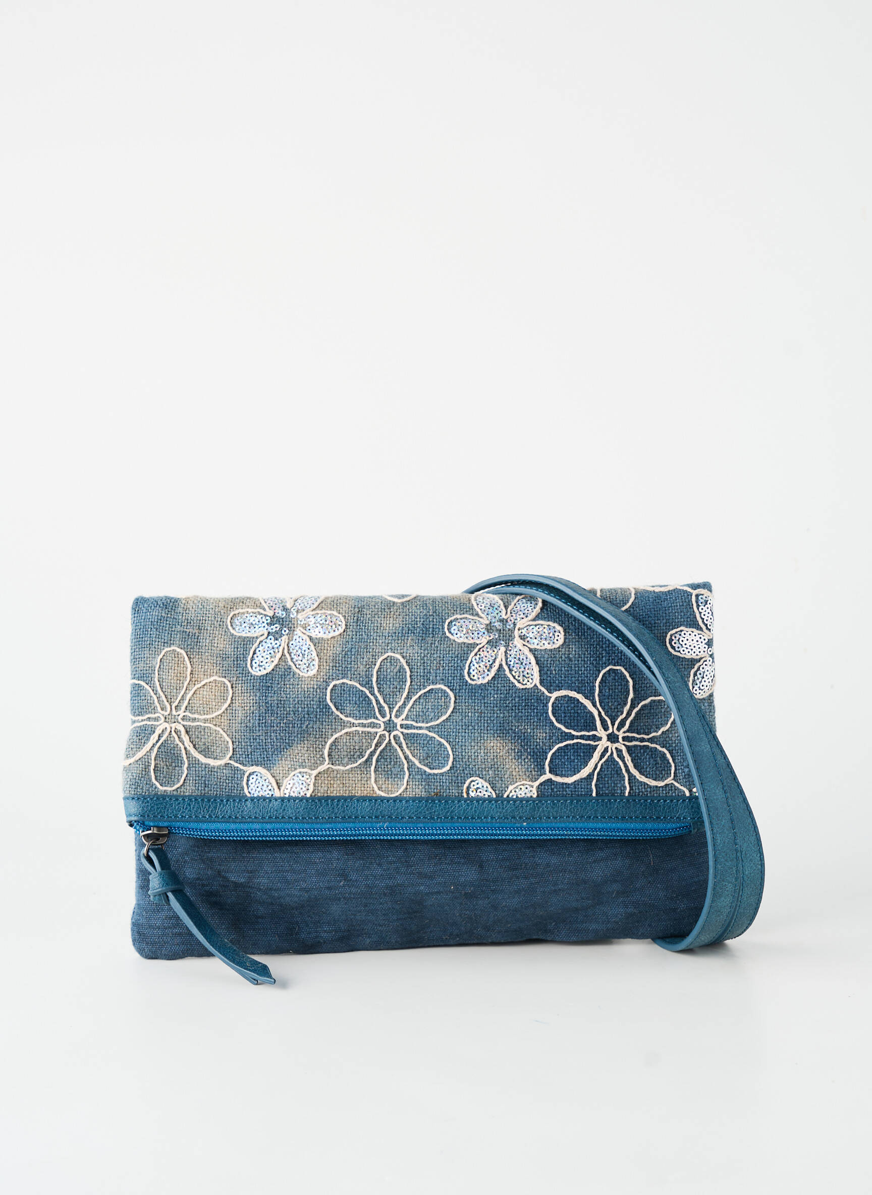 Sac doublure textile forme rectangulaire bleu PATRICK BLANC femme