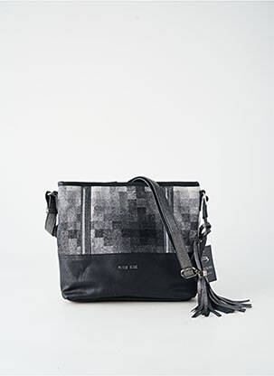 Sac multipoches forme rectangulaire gris PATRICK BLANC femme