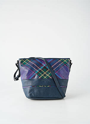 Sac multipoches forme rectangulaire bleu PATRICK BLANC femme