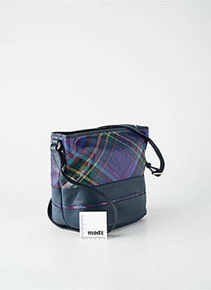 Sac multipoches forme rectangulaire bleu PATRICK BLANC femme