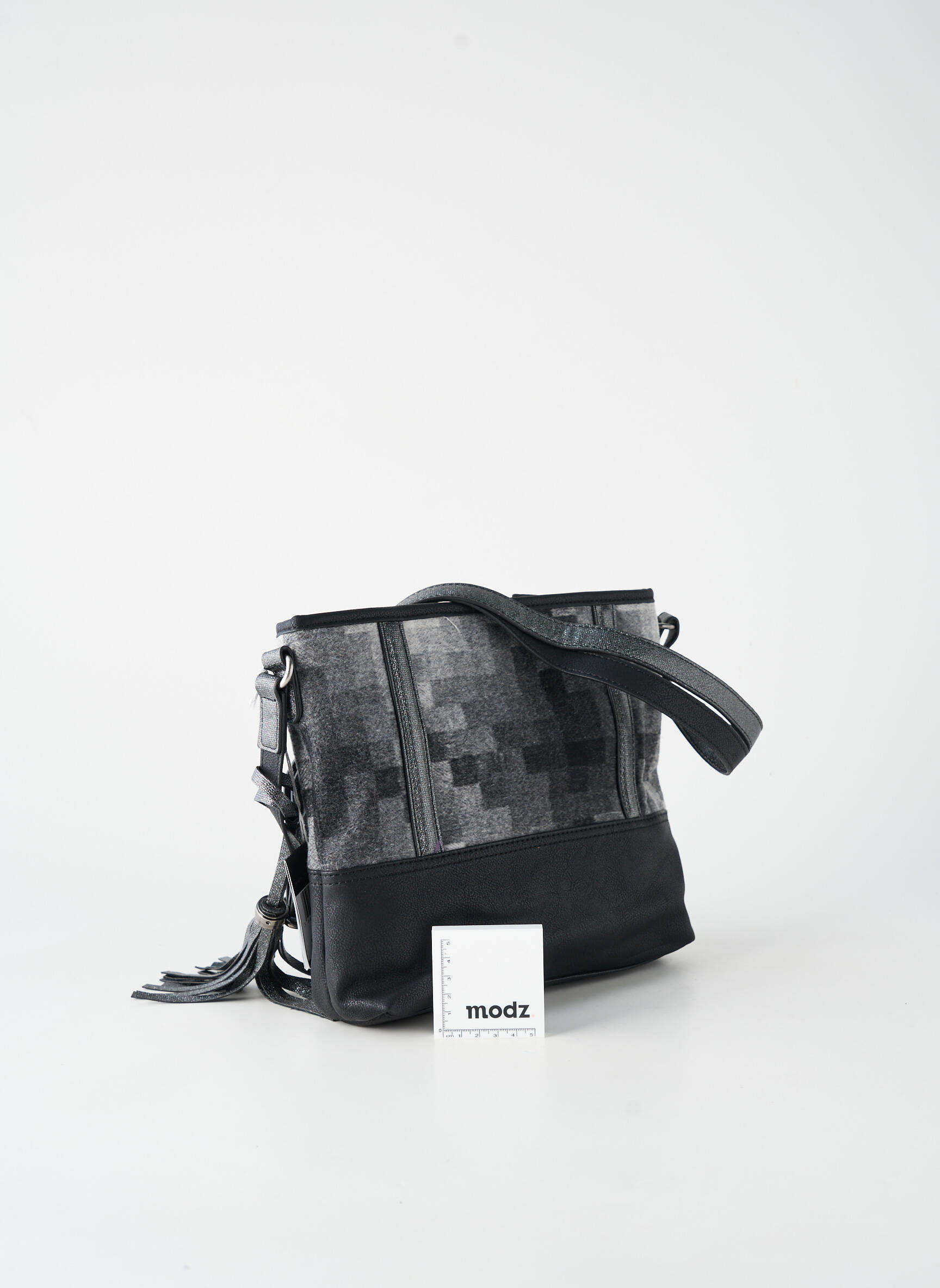 Sac multipoches forme rectangulaire gris PATRICK BLANC femme