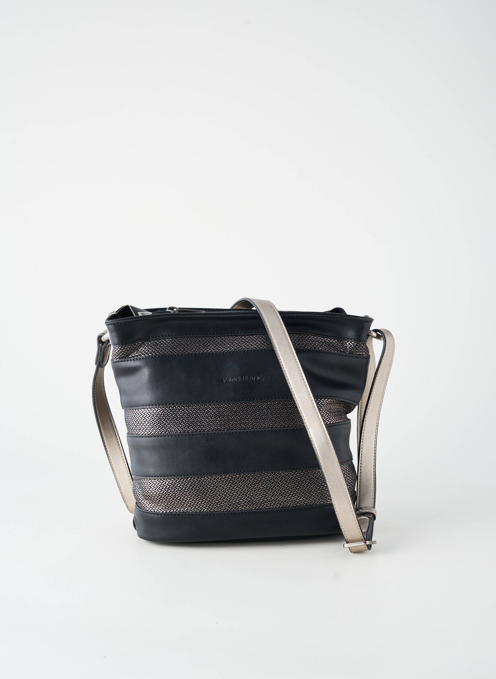 Sac doublure textile forme rectangulaire noir PATRICK BLANC femme