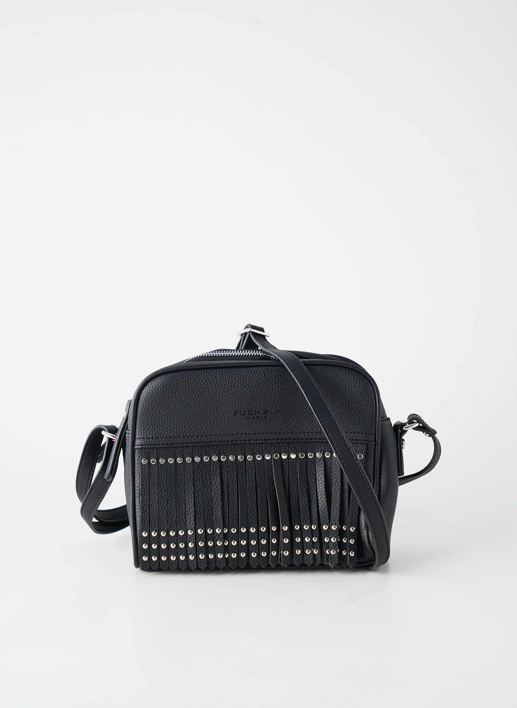 Sac multipoches forme rectangulaire noir FUCHSIA femme