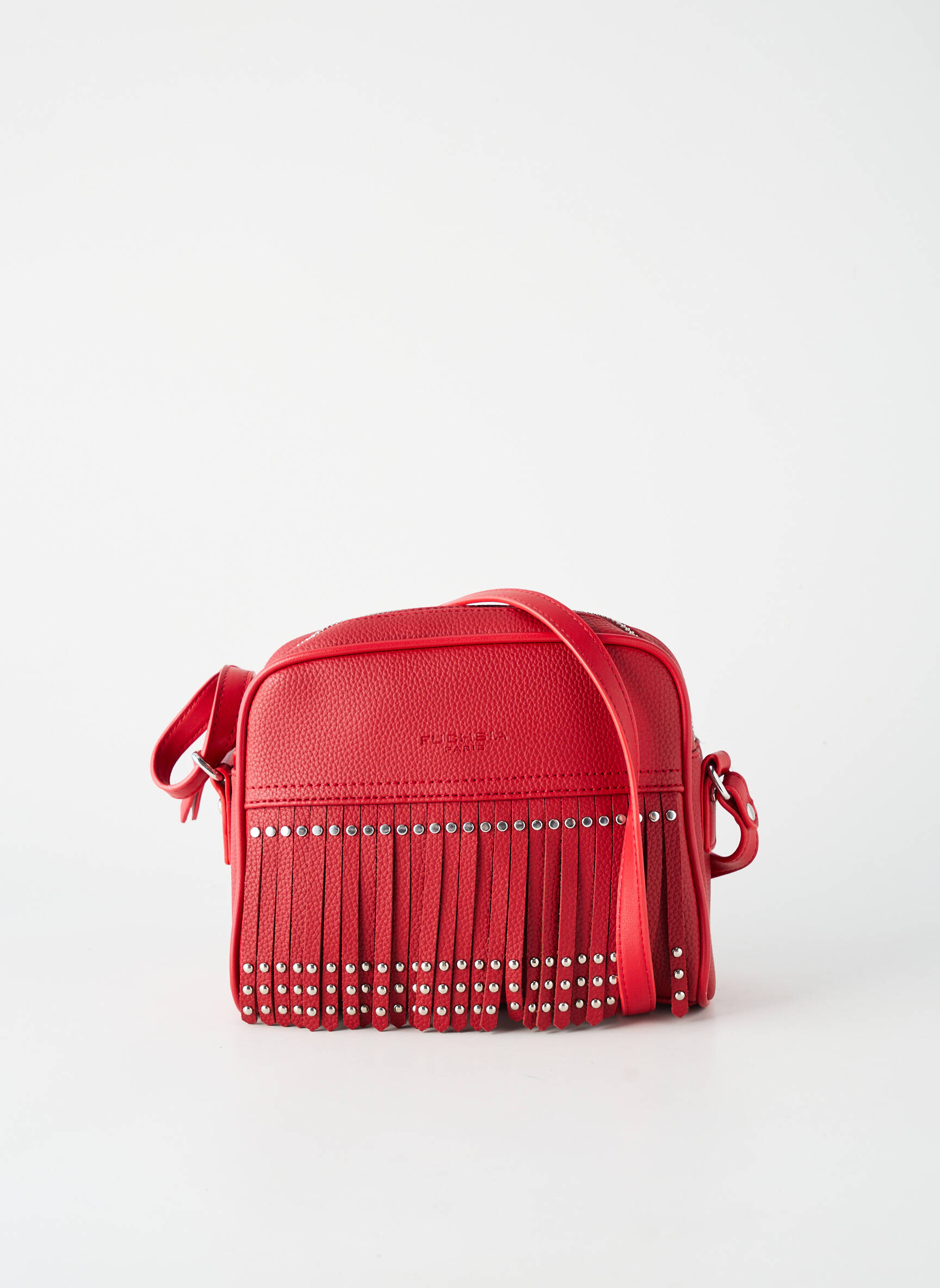 Sac multipoches forme rectangulaire rouge FUCHSIA femme