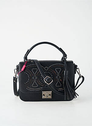 Sac multipoches forme rectangulaire noir FUCHSIA femme
