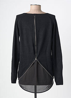 Pull tunique col rond manches longues noir FELINO femme