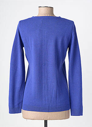 Gilet manches longues col rond bleu FELINO femme