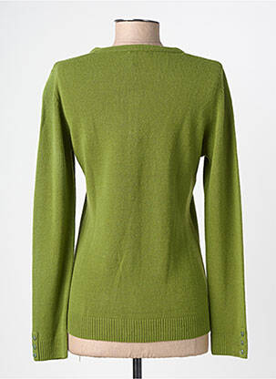 Gilet manches longues col rond vert FELINO femme