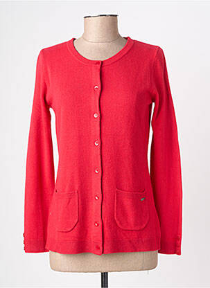 Gilet manches longues col rond rouge FELINO femme