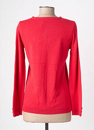 Gilet manches longues col rond rouge FELINO femme