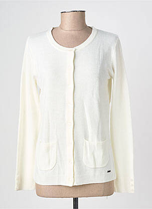 Gilet manches longues col rond beige FELINO femme