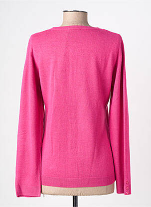 Gilet manches longues col rond rose FELINO femme