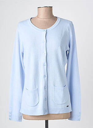 Gilet manches longues col rond bleu clair FELINO femme