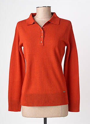 Pull stretch manches longues orange FELINO femme