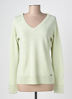 Pull col v manches longues vert FELINO femme