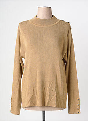 Pull coupe cintrée manches longues marron FELINO femme