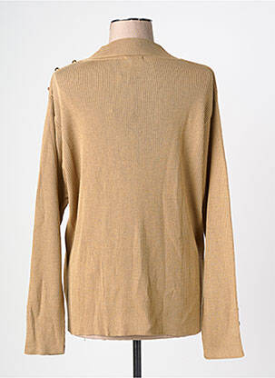 Pull coupe cintrée manches longues marron FELINO femme