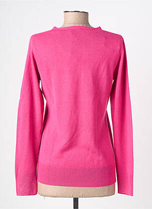 Pull coupe cintrée manches longues rose fonce FELINO femme