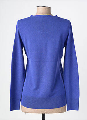 Pull coupe cintrée manches longues bleu FELINO femme