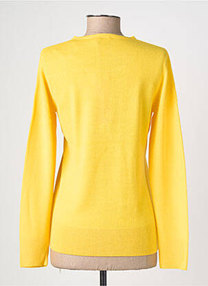 Pull coupe cintrée manches longues jaune FELINO femme