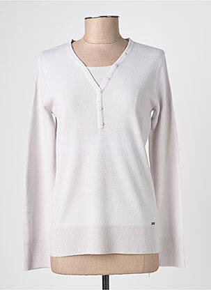Pull coupe cintrée manches longues gris FELINO femme