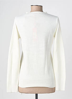 Pull coupe cintrée manches longues blanc FELINO femme