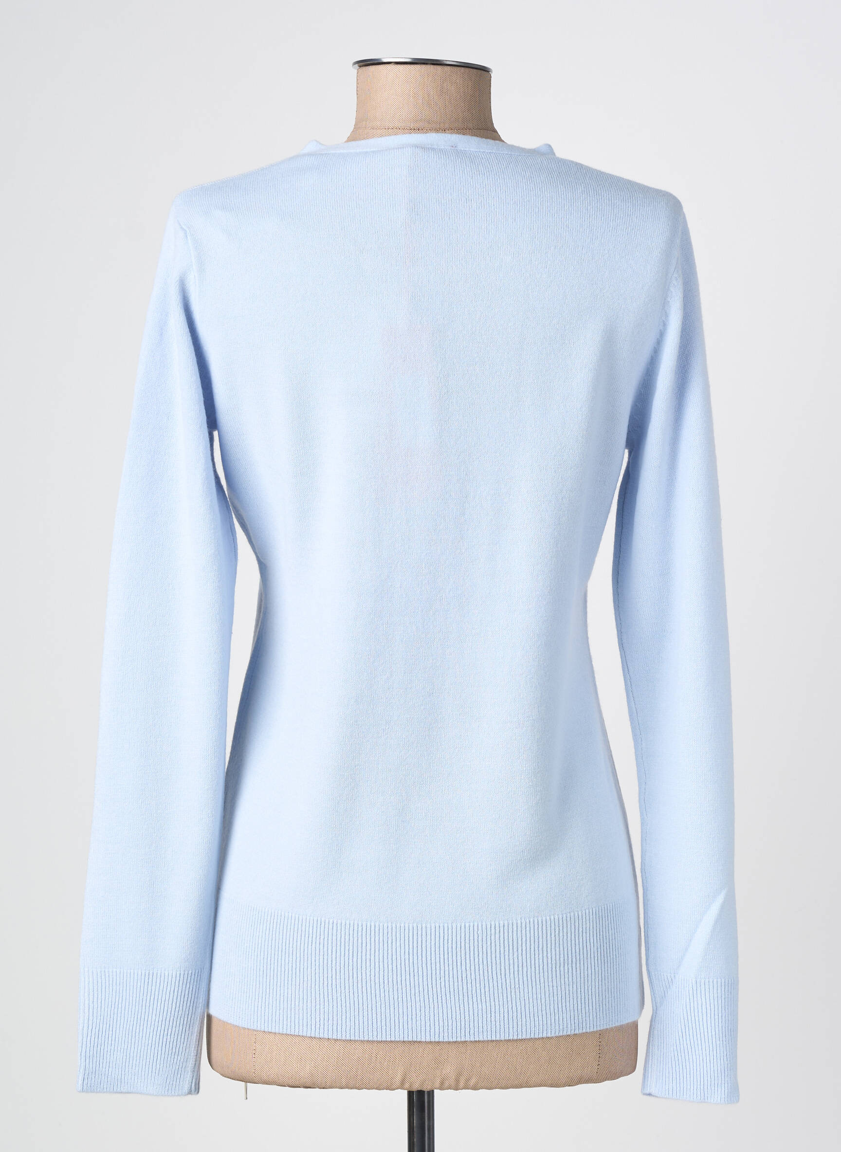 Pull coupe cintrée manches longues bleu clair FELINO femme