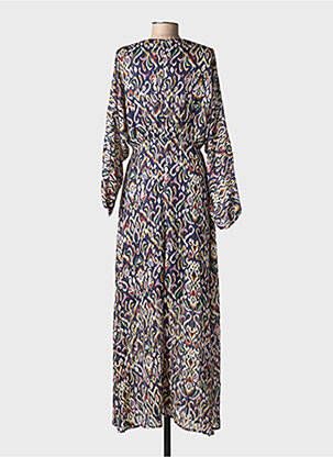 Robe longue imprimé fantaisie manches longues bleu MOLLY BRACKEN femme